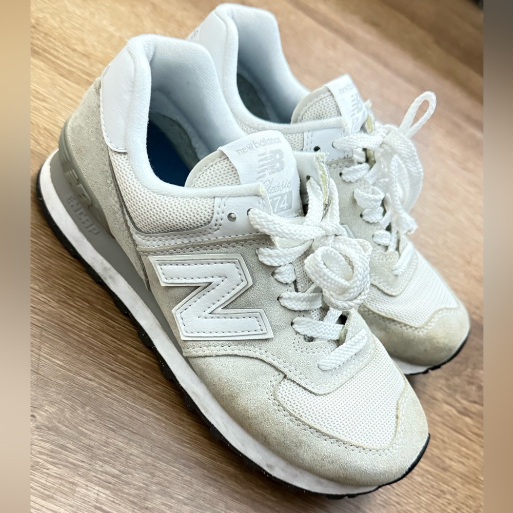 New Balance 574 Core - Nimbus Cloud, Gray/White - Size 6mWomen / 4.5 Men US